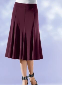 8-Bahnenrock Mit Glockig Schwingendem Saum -Angebote Trend Seele Store 8 bahnenrock mit glockig schwingendem saum farbe bordeaux groesse 026