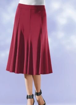 8-Bahnenrock Mit Glockig Schwingendem Saum -Angebote Trend Seele Store 8 bahnenrock mit glockig schwingendem saum farbe kirschrot groesse 056