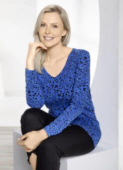 Allover Gemustertes Shirt In 2 Farben