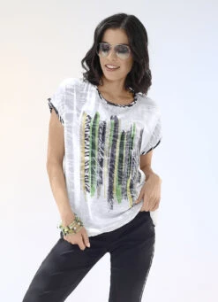 Allover Gemustertes Shirt Mit Kontrastdruck -Angebote Trend Seele Store allover gemustertes shirt mit kontrastdruck farbe schwarz grau groesse 034 2