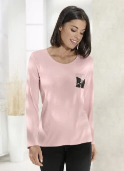 Ansprechendes Shirt Mit Applikation In 2 Farben