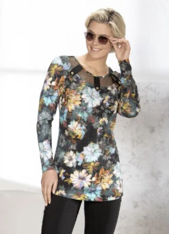 Ausdrucksvolles Longshirt Mit Farbbrillantem Inkjet-Druck