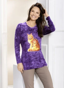 Ausdruckvolles Shirt In 3 Farben -Angebote Trend Seele Store ausdruckvolles shirt in 3 farben farbe lila batik groesse 036