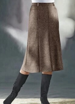 Bahnenrock In Tweed Mit Boucle-Effektgarn -Angebote Trend Seele Store bahnenrock in tweed mit boucle effektgarn farbe mbraun mel groesse 052