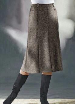 Bahnenrock In Tweed Mit Boucle-Effektgarn -Angebote Trend Seele Store bahnenrock in tweed mit boucle effektgarn farbe mokkabraun mel groesse 023