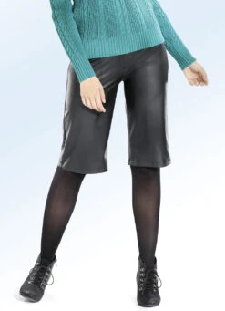 Bermudas Aus Softem Nappaleder-Imitat