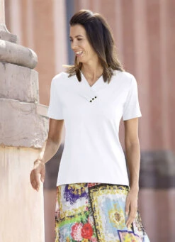 Bezauberndes Shirt Mit Breiter Blende In 3 Farben