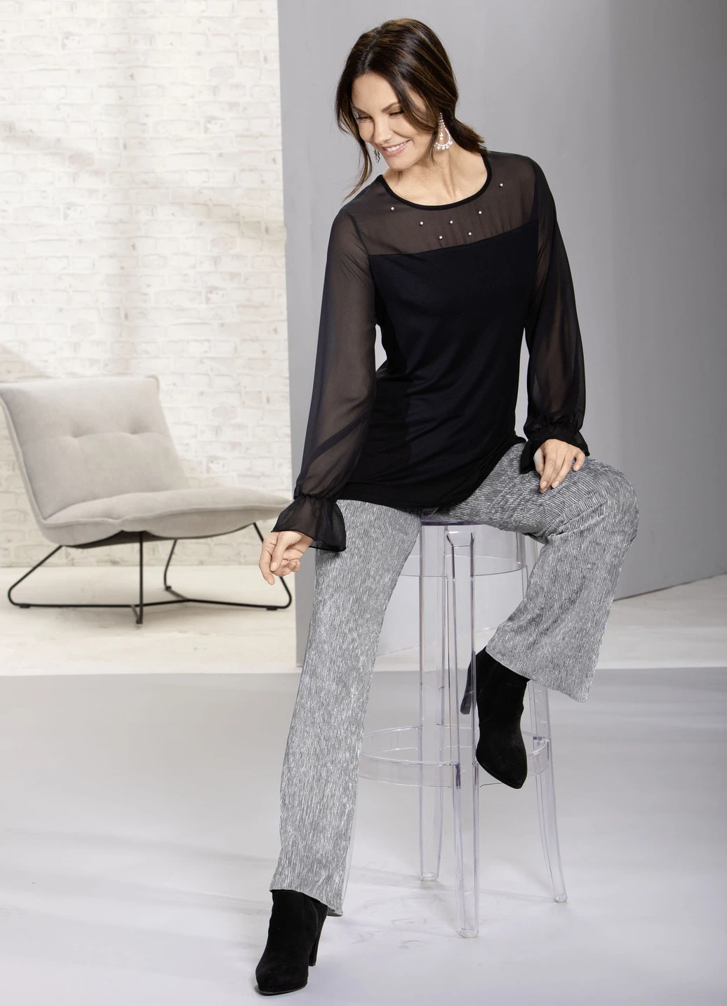 Exzellentes Shirt Mit Chiffon-Verarbeitung 2 Exzellentes Shirt Mit Chiffon-Verarbeitung – Bild 2