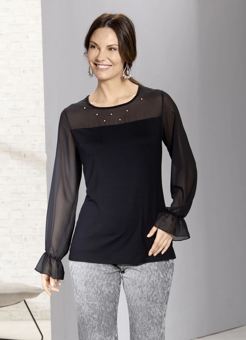 Exzellentes Shirt Mit Chiffon-Verarbeitung 3 Exzellentes Shirt Mit Chiffon-Verarbeitung – Bild 3