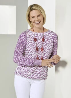 Fabelhaftes Shirt In Muster-Mix Allover In 2 Farben