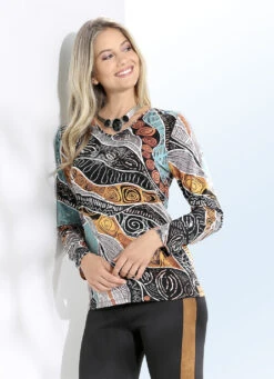 Fantasievolles Allover Gemustertes Shirt