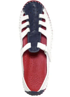 Gemini Mokassin-Slipper In Sommerlichem Design -Angebote Trend Seele Store gemini mokassin slipper in sommerlichem design farbe weiss marine rot groesse 039 2