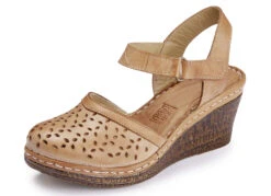 Gemini Sandalette Aus Perforiertem Rind-Nappaleder -Angebote Trend Seele Store gemini sandalette aus perforiertem rind nappaleder farbe cognac groesse 037