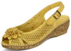 Gemini Sandalette Mit Lederblüte -Angebote Trend Seele Store gemini sandalette mit lederbluete farbe gelb groesse 040