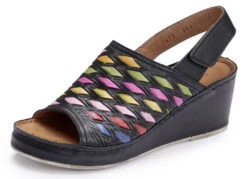 Gemini Sandalette Mit Raffinierten, Bunten Flechtdurchzügen -Angebote Trend Seele Store gemini sandalette mit raffinierten bunten flechtdurchzuegen farbe schwarz groesse 040
