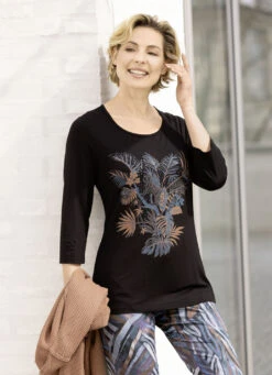 Großartiges Shirt Mit Kontrast-Druck