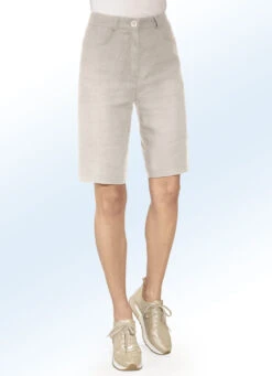 Hochwertige Leinen-Bermudas