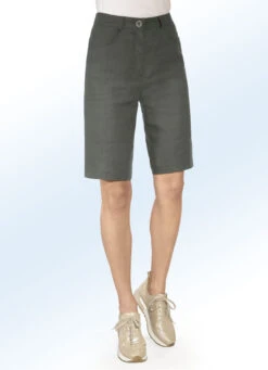 Hochwertige Leinen-Bermudas -Angebote Trend Seele Store hochwertige leinen bermudas farbe oliv groesse 036