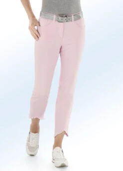 Hose In 7/8-Länge Mit Interessantem Fransenabschluss -Angebote Trend Seele Store hose in 78 laenge mit interessantem fransenabschluss farbe rose groesse 038 2