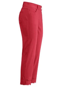 Hose Mit Floralen Lochstickereien -Angebote Trend Seele Store hose mit floralen lochstickereien farbe rot groesse 025