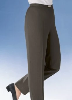 Hose Mit Metallzier Am Bund In 9 Farben -Angebote Trend Seele Store hose mit metallzier am bund in 9 farben farbe dunkelbraun mel groesse 054