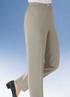 Hose Mit Metallzier Am Bund In 9 Farben -Angebote Trend Seele Store hose mit metallzier am bund in 9 farben farbe sand meliert groesse 038