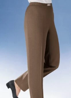 Hose Mit Metallzier Am Bund In 9 Farben -Angebote Trend Seele Store hose mit metallzier am bund in 9 farben farbe schokobraun mel groesse 038