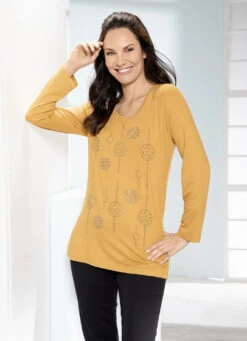 Hübsches Shirt Mit Plättchenzier In 2 Farben