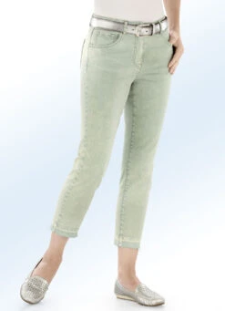 Jeans In 7/8-Länge Mit Modischer Saumfärbung -Angebote Trend Seele Store jeans in 78 laenge mit modischer saumfaerbung farbe hellgruen groesse 018 2