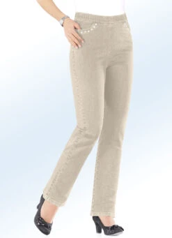 Jeans In Komfortabler Schlupfform -Angebote Trend Seele Store jeans in komfortabler schlupfform farbe beige groesse 022