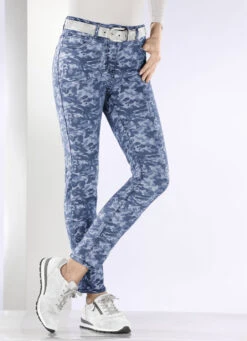 Jeans Mit Camouflage-Dessinierung -Angebote Trend Seele Store jeans mit camouflage dessinierung farbe blau hellblau groesse 034 2