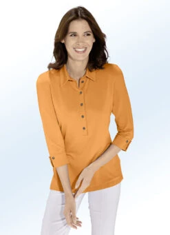 Kombifreundliches Poloshirt In 4 Farben -Angebote Trend Seele Store kombifreundliches poloshirt in 4 farben farbe mandarine groesse 052