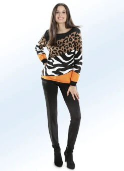 Leggings Im Tollen Materialmix -Angebote Trend Seele Store leggings im tollen materialmix farbe schwarz groesse 034 2