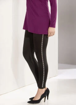 Leggins Mit Silberfarbenen Zierplättchen