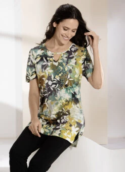 Longshirt Mit Rundhals Mit V-Schlitz