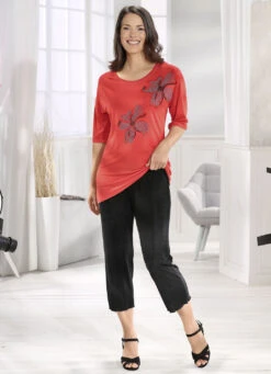 Longshirt Mit Silberfarbener Flatlock-Naht In 2 Farben -Angebote Trend Seele Store longshirt mit silberfarbener flatlock naht in 2 farben farbe orange groesse 044 1