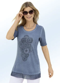 Longshirt Mit Spitzeneinsatz An Den Ärmeln In 3 Farben