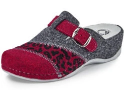 Mubb Pantoffel Mit Raubtierfell-Prägung -Angebote Trend Seele Store mubb pantoffel mit raubtierfell praegung farbe granatrot anthrazit groesse 038