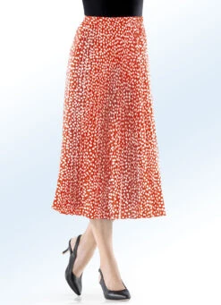 Plissee-Rock Mit Trendigem Tupfen-Dessin