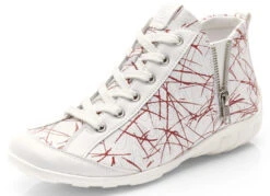 Remonte Schnür-Stiefelette Aus Effektvoll Bedrucktem Nappaleder