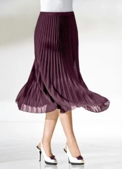 Rock Mit Sonnenplissee-Falten -Angebote Trend Seele Store rock mit sonnenplissee falten farbe bordeaux groesse 040