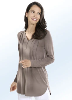 Schicke Tunika Mit Biesenzier In 6 Farben -Angebote Trend Seele Store schicke tunika mit biesenzier in 6 farben farbe taupe groesse 052