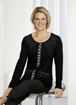 Shirt Mit Ausgefallenem Druck-Dessin In 3 Farben -Angebote Trend Seele Store shirt mit ausgefallenem druck dessin in 3 farben farbe schwarz groesse 054