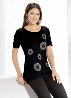 Shirt Mit Rundhalsausschnitt In 2 Farben -Angebote Trend Seele Store shirt mit rundhalsausschnitt in 2 farben farbe schwarz groesse 056