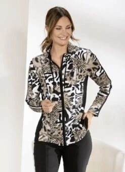 Shirtjacke Mit Durchgehendem Reißverschluss