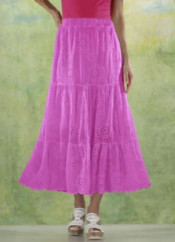 Stufenrock Mit Schöner Lochstickerei -Angebote Trend Seele Store stufenrock mit schoener lochstickerei farbe pink groesse 046