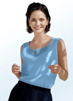 Top Mit Echter Plauener Spitze