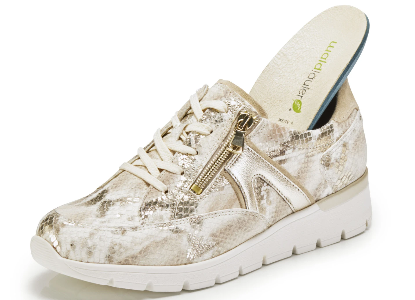 Waldläufer Schnürschuh Mit Geprägten Einsätzen In Altsilber 5 Waldläufer Schnürschuh Mit Geprägten Einsätzen In Altsilber – Bild 5