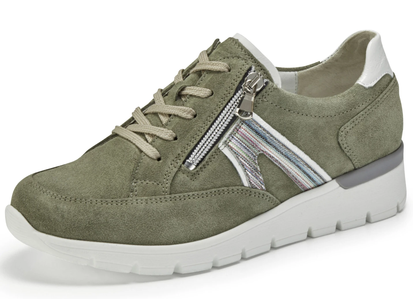 Waldläufer Schnürschuh Mit Geprägten Einsätzen In Altsilber 6 Waldläufer Schnürschuh Mit Geprägten Einsätzen In Altsilber – Bild 6