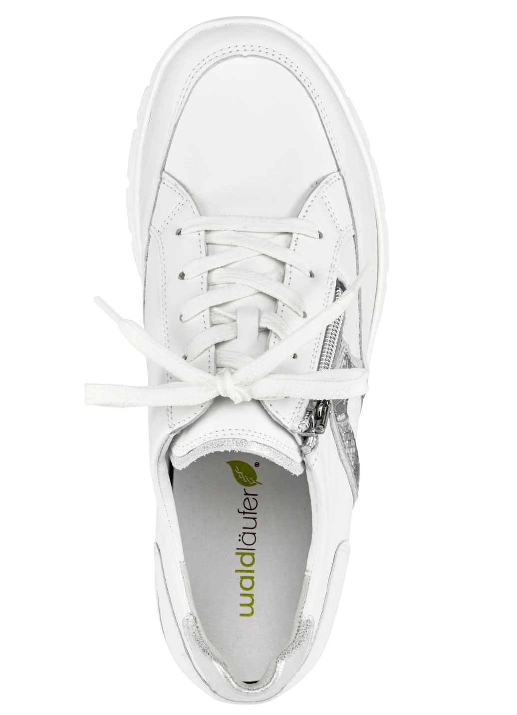 Waldläufer Schnürschuh Mit Geprägten Einsätzen In Altsilber 10 Waldläufer Schnürschuh Mit Geprägten Einsätzen In Altsilber – Bild 10
